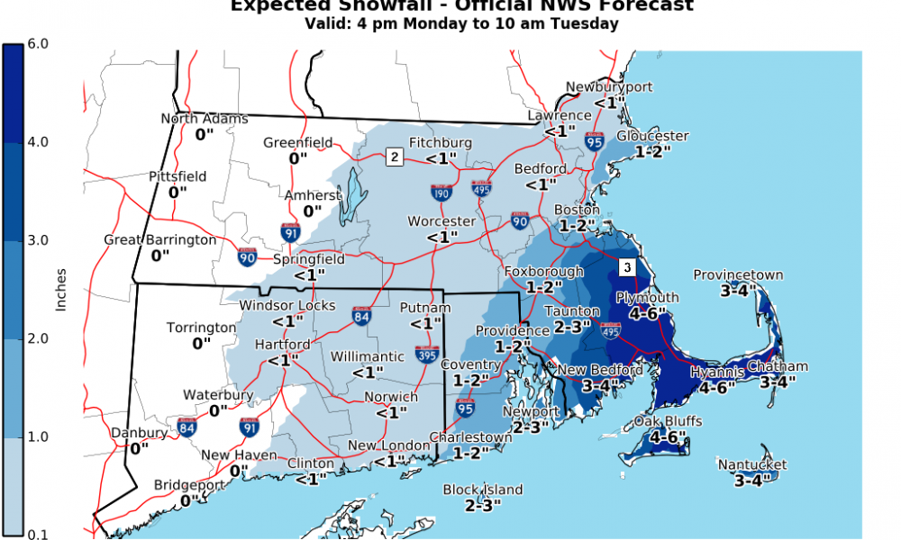Fall River and New Bedford issued Winter Weather Advisory – Fall River