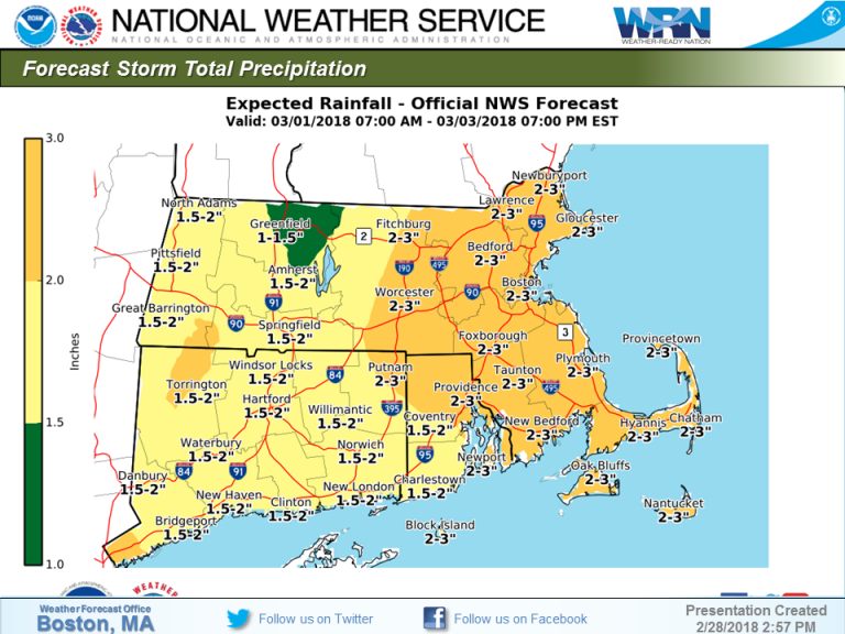 Heavy Rain, Wind, Flooding Expected In Massachusetts – Fall River Reporter