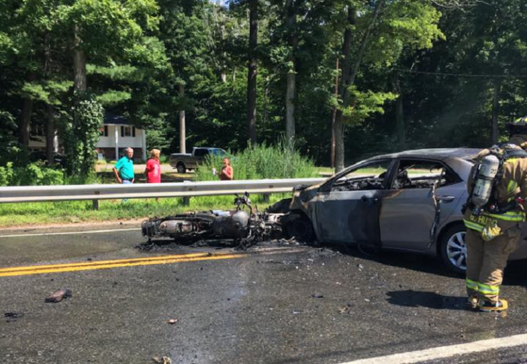 Swansea man injured in crash that sets motorcycle, car on fire Fall