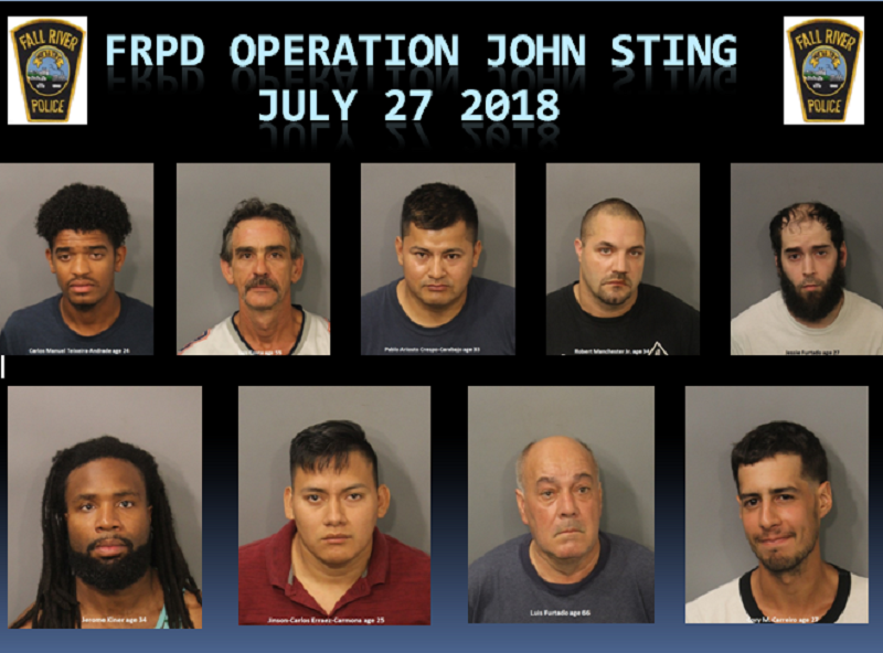 Fall River Police Arrest Nine In John Sting Friday Fall River Reporter