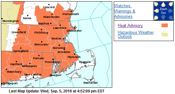 Heat Advisory issued for Most of Massachusetts and Rhode Island – Fall ...