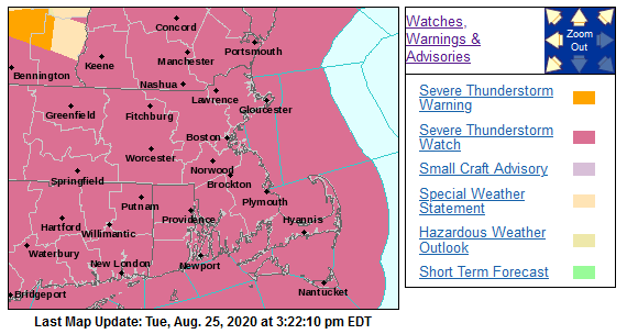 Severe Thunderstorm Watch issued for much of New England ...