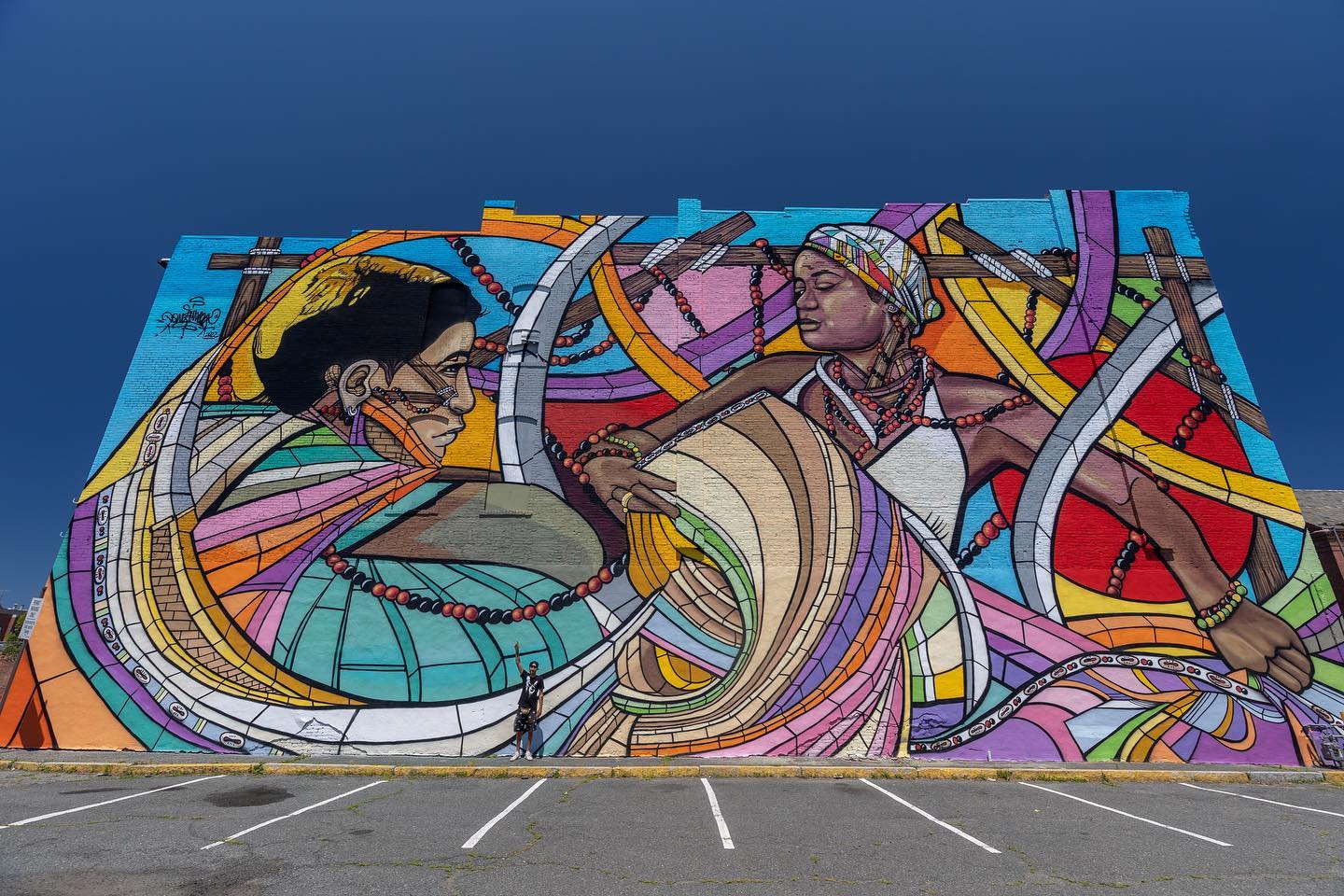 New mural at Ferro Carril Oeste by Ene Ene and Malegria