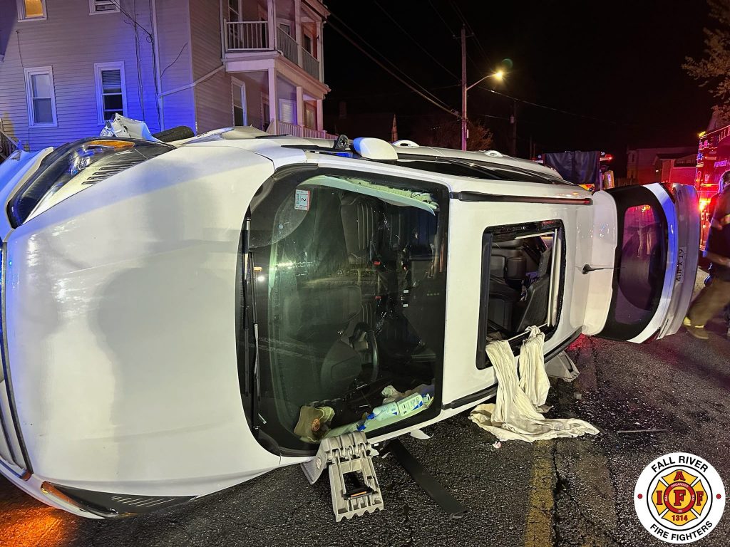 Two people rushed to the hospital after Fall River rollover crash Fall River Reporter